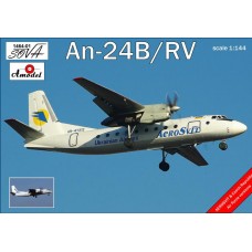 Amodel 1/144 Советский пассажирский самолёт Ан-24Б /РВ. № 1464-01