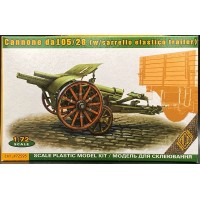 ACE 1/72 Итальянское орудие Cannone da105/28 c прицепом Carrello Elastico. № 72595