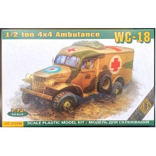 ACE 1:72 Американский автомобиль медицинской помощи Dodge WC-9/18/27 1/2 ton 4x4. № 72596 ACE 1:72 Американский автомобиль медицинской помощи Dodge WC-9/18/27 1/2 ton 4x4. № 72596