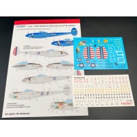 Foxbot 1/72 Декаль Lockheed P-38 Lightning Pin-Up Nose Art с техническими надписями (Часть 3). № 72-068